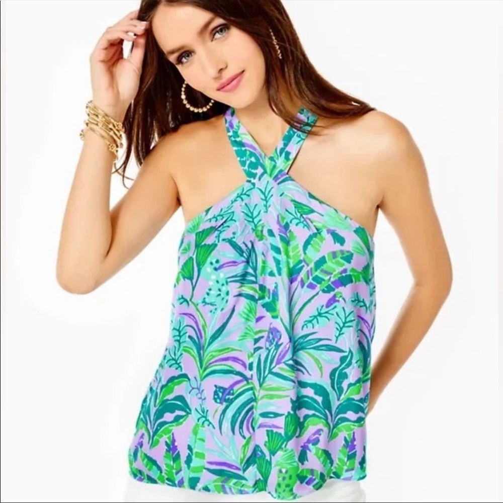 NWT Lilly Pulitzer Rory Halter Top in Purple Iris